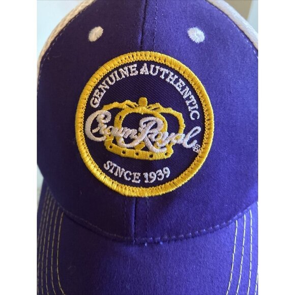 Royal Crown Strapback Cap Hat  Purple Embroidered - Picture 2 of 5